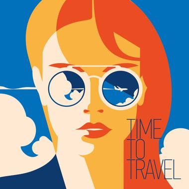 Enamel mug design: retro travel and outdoors lettering and illustration.