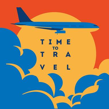 Enamel mug design: retro travel and outdoors lettering and illustration.