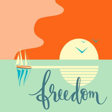 Enamel mug design: retro travel and outdoors lettering and illustration.