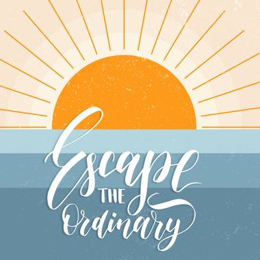 Enamel mug design: retro travel and outdoors lettering and illustration.