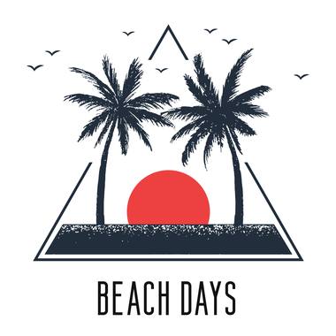 Enamel mug design: retro travel and outdoors lettering and illustration.