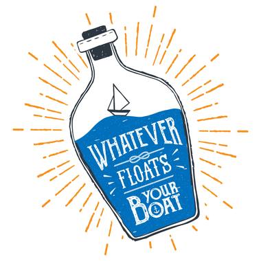 Enamel mug design: retro travel and outdoors lettering and illustration.