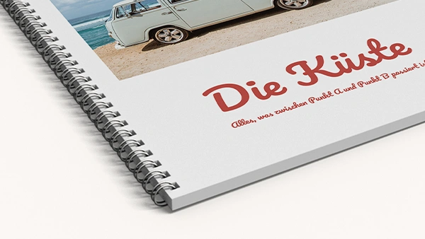 Ringbuch-Fotobuch — Detailaufnahme der Bindungskante